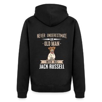 Jack Russell Terrier Dog Owner - Unisex Premium Organic Zip Hoodie - black - Back - Nico (187cm)