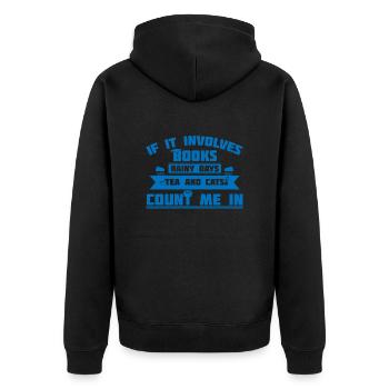 Livres Rainy Tea et Cats Count Me In Book Lover - Veste à capuche bio Premium Unisexe - noir - Dos - Nico (187cm)