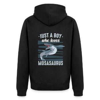 Mosasaurus Dinosaure Reptile Jurassique - Veste à capuche bio Premium Unisexe - noir - Dos - Nico (187cm)