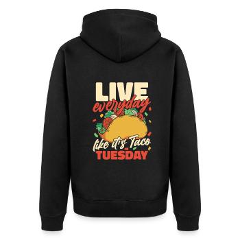 Taco Tacos Mexican Food Mexico - Unisex Premium Organic Zip Hoodie - black - Back - Nico (187cm)