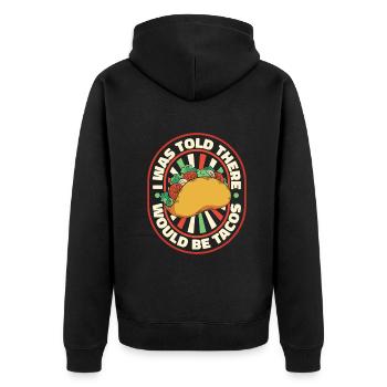 Taco Tacos mexikanisches Essen Mexiko - Unisex Premium Bio Zip Hoodie - Schwarz - Hinten - Nico (187cm)