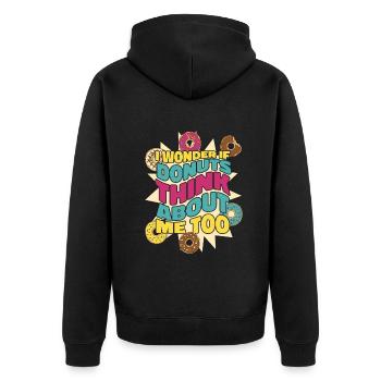 Donut Donuts Candy Bagel - Veste à capuche bio Premium Unisexe - noir - Dos - Nico (187cm)