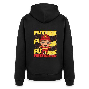 Pompier - Veste à capuche bio Premium Unisexe - noir - Dos - Nico (187cm)