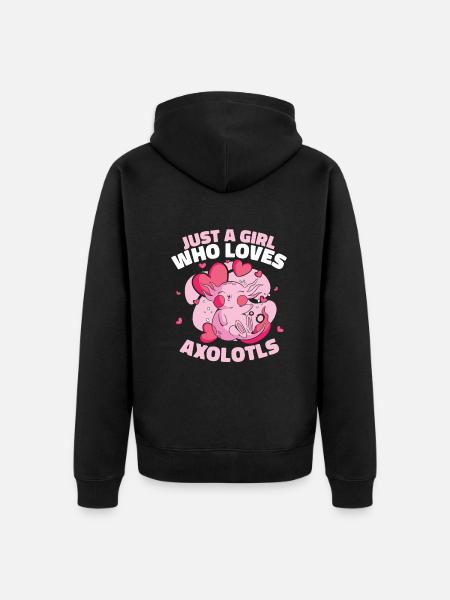 Poisson Axolotl - Veste à capuche bio Premium Unisexe - noir