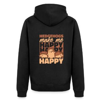 Hérisson Épineux Animal Hérisson - Veste à capuche bio Premium Unisexe - noir - Dos - Nico (187cm)