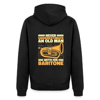 Baritone Instrument Baritone Music - Unisex Premium Organic Zip Hoodie - black - Back - Nico (187cm)