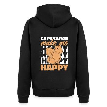 Capybara Rongeur Animal - Veste à capuche bio Premium Unisexe - noir - Dos - Nico (187cm)