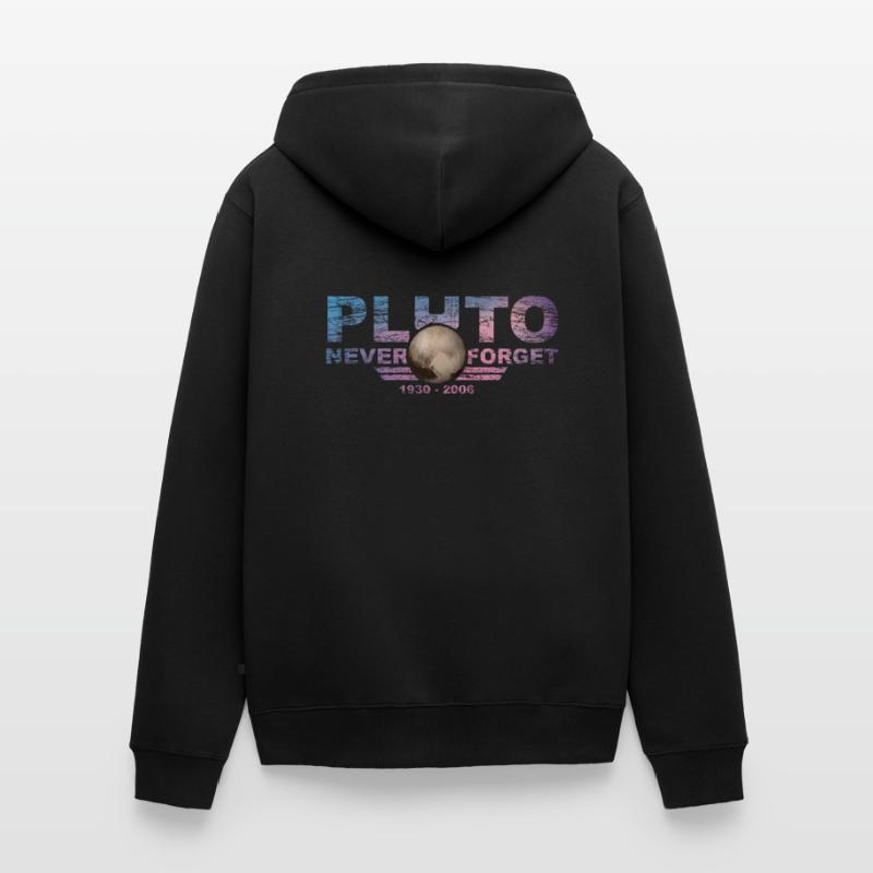 Never Forget Pluto Design Retro Style Funny Space Unisex Premium Organic Zip Hoodie