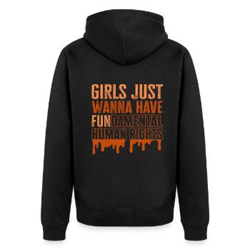 Les filles veulent juste avoir des droits humains fondamentaux - Veste à capuche bio Premium Unisexe - noir - Dos - Nico (187cm)