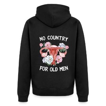 Pas de pays pour les vieillards utérus floral féministe - Veste à capuche bio Premium Unisexe - noir - Dos - Nico (187cm)