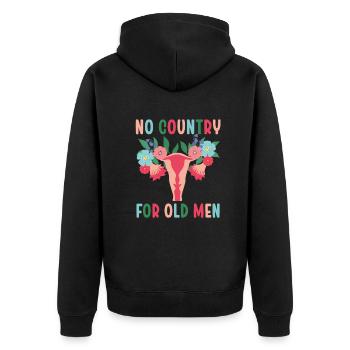 Pas de pays pour les vieillards utérus floral féministe - Veste à capuche bio Premium Unisexe - noir - Dos - Nico (187cm)