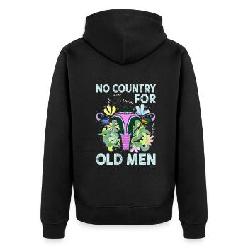 Pas de pays pour les vieillards utérus floral féministe - Veste à capuche bio Premium Unisexe - noir - Dos - Nico (187cm)