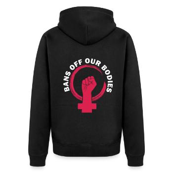 Bans Off Our Bodies Protect Freedom Choose Womens - Unisex Premium Bio Zip Hoodie - Schwarz - Hinten - Nico (187cm)