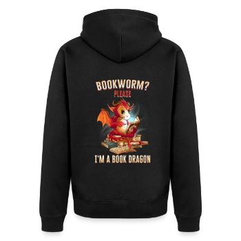 Dragon Mystical Dragon Fantasy - Unisex Premium Organic Zip Hoodie - black - Back - Nico (187cm)
