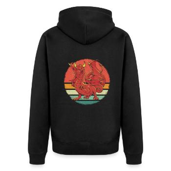 Drache Mystisch Drachen Fantasie - Unisex Premium Bio Zip Hoodie - Schwarz - Hinten - Nico (187cm)