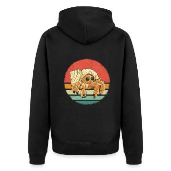 Krabbe Einsiedlerkrebs Krabben Krebs - Unisex Premium Bio Zip Hoodie - Schwarz - Hinten - Nico (187cm)