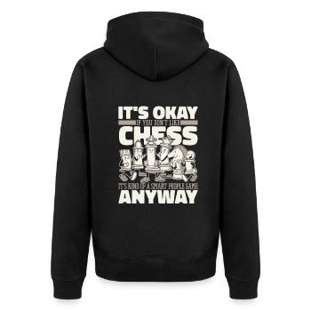 Chess Chess Players - Unisex Premium Organic Zip Hoodie - black - Back - Nico (187cm)