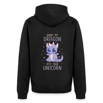 Dragon Mystical Dragon Fantasy - Unisex Premium Organic Zip Hoodie - black - Back - Nico (187cm)