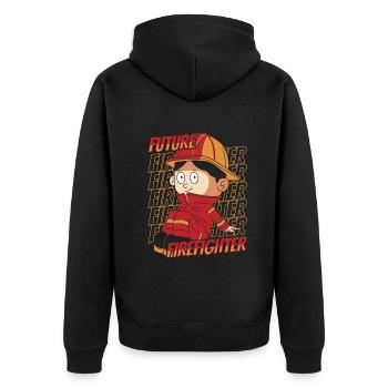 Pompier - Veste à capuche bio Premium Unisexe - noir - Dos - Nico (187cm)