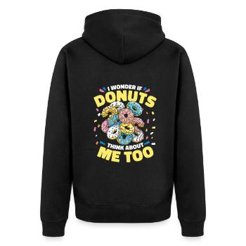 Donut Donuts Candy Bagel - Veste à capuche bio Premium Unisexe - noir - Dos - Nico (187cm)