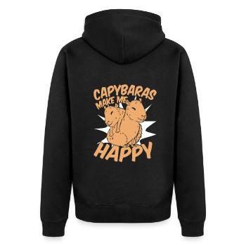 Capybara Rongeur Animal - Veste à capuche bio Premium Unisexe - noir - Dos - Nico (187cm)
