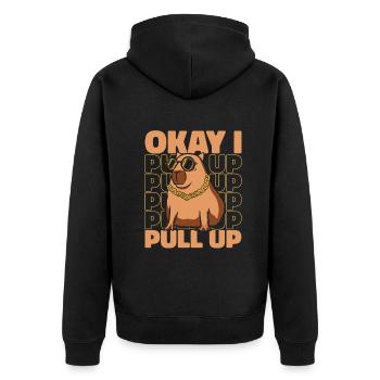 Capybara Rongeur Animal - Veste à capuche bio Premium Unisexe - noir - Dos - Nico (187cm)
