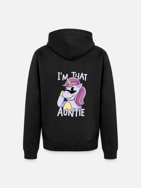 I am That Auntie - Unisex Premium Bio Zip Hoodie - Schwarz