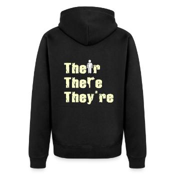 Leur là Ils sont professeur d’anglais Grammaire - Veste à capuche bio Premium Unisexe - noir - Dos - Nico (187cm)