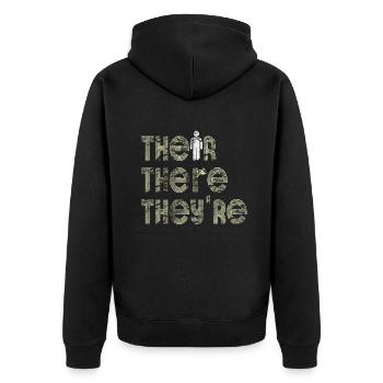 Leur là Ils sont professeur d’anglais Grammaire - Veste à capuche bio Premium Unisexe - noir - Dos - Nico (187cm)