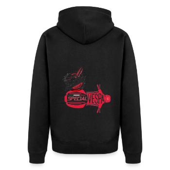 Surf - Special - Unisex Premium Bio Zip Hoodie - Schwarz - Hinten - Nico (187cm)