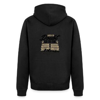 Book Lover Gift In Doubt Go To Library Librarian - Unisex Premium Organic Zip Hoodie - black - Back - Nico (187cm)