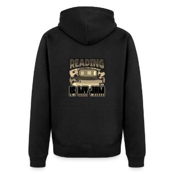 Reading is My Jam Fun Book Lover Gifts for - Unisex Premium Organic Zip Hoodie - black - Back - Nico (187cm)