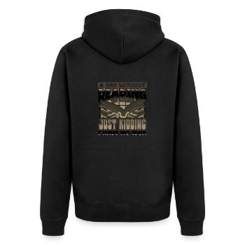 Book Lover Gift A Day Without Reading Just - Unisex Premium Organic Zip Hoodie - black - Back - Nico (187cm)