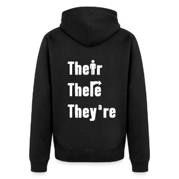 Leur là Ils sont professeur d’anglais Grammaire - Veste à capuche bio Premium Unisexe - noir - Dos - Nico (187cm)