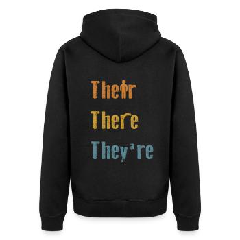 Ils sont des professeurs d’anglais de grammaire - Veste à capuche bio Premium Unisexe - noir - Dos - Nico (187cm)