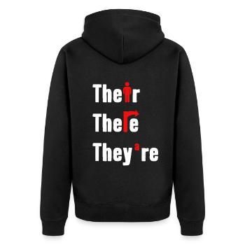 Leur là Ils sont professeur d’anglais Grammaire - Veste à capuche bio Premium Unisexe - noir - Dos - Nico (187cm)