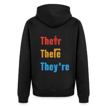 Leur là Ils sont professeur d’anglais Grammaire - Veste à capuche bio Premium Unisexe - noir - Dos - Nico (187cm)