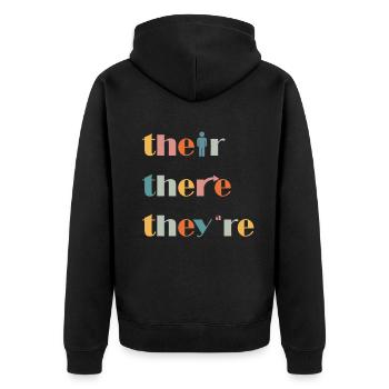Leur là Ils sont professeur d’anglais Grammaire - Veste à capuche bio Premium Unisexe - noir - Dos - Nico (187cm)