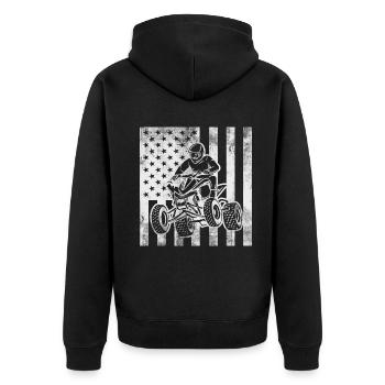 ATV-Design für amerikanische Quad-Bike-Fahrer - Unisex Premium Bio Zip Hoodie - Schwarz - Hinten - Nico (187cm)
