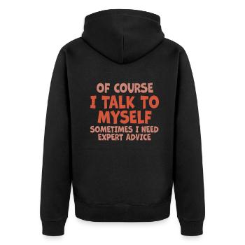 Bien sûr, je me parle à moi-même parfois. J’ai besoin - Veste à capuche bio Premium Unisexe - noir - Dos - Nico (187cm)