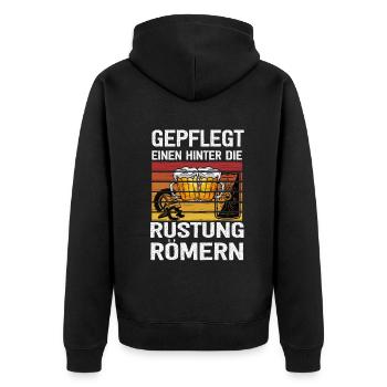 Gepflegt Einen Hinter Die Rüstung Römern Party - Unisex Premium Bio Zip Hoodie - Schwarz - Hinten - Nico (187cm)