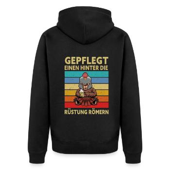 Gepflegt Einen Hinter Die Rüstung Römern Party - Unisex Premium Bio Zip Hoodie - Schwarz - Hinten - Nico (187cm)