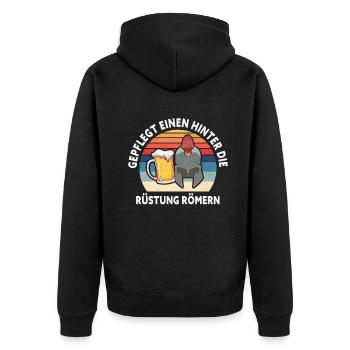 Gepflegt Einen Hinter Die Rüstung Römern Party - Unisex Premium Bio Zip Hoodie - Schwarz - Hinten - Nico (187cm)