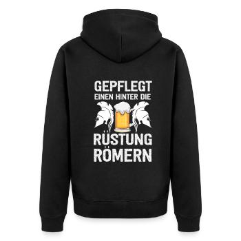 Gepflegt Einen Hinter Die Rüstung Römern Party - Unisex Premium Bio Zip Hoodie - Schwarz - Hinten - Nico (187cm)