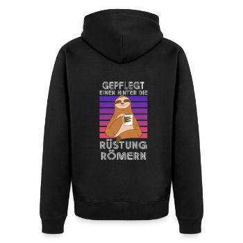 Gepflegt Einen Hinter Die Rüstung Römern Party - Unisex Premium Bio Zip Hoodie - Schwarz - Hinten - Nico (187cm)
