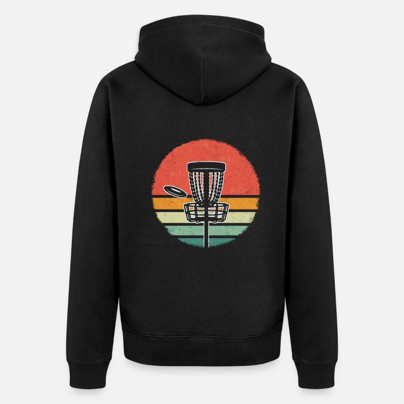 Frisbee Disc Golf - Unisex Premium Bio Zip Hoodie - Schwarz