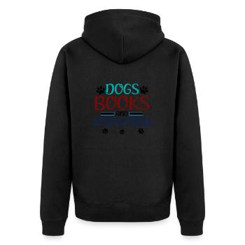 Livres pour chiens et pop-corn Amusant Dog Lover Cadeaux - Veste à capuche bio Premium Unisexe - noir - Dos - Nico (187cm)