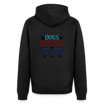 Sushi Fan Cadeaux Chiens Livres et Sushi Dog Lover - Veste à capuche bio Premium Unisexe - noir - Dos - Nico (187cm)