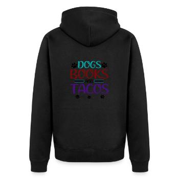 Livre Amoureux Cadeaux Chiens Livres et Tacos Cadeau pour - Veste à capuche bio Premium Unisexe - noir - Dos - Nico (187cm)