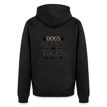 Livre Amoureux Cadeaux Chiens Livres et Tacos Cadeau pour - Veste à capuche bio Premium Unisexe - noir - Dos - Nico (187cm)